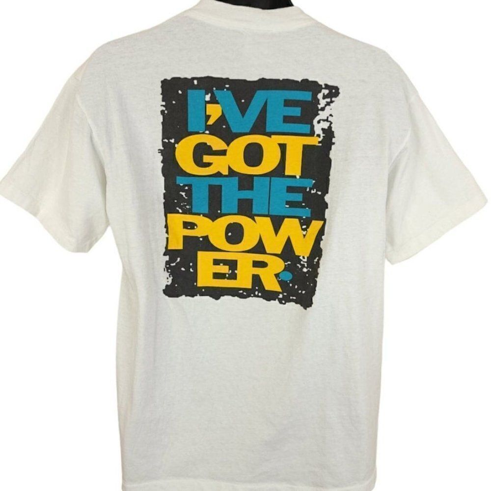 Oneita T Shirt Vintage 90s Ive Got The Power Spell Out Streetwear Mens Large